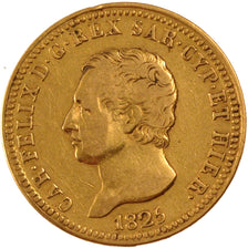 Italy, 40 Lire, 1825, Turin, VF(30-35), Gold, 12.78