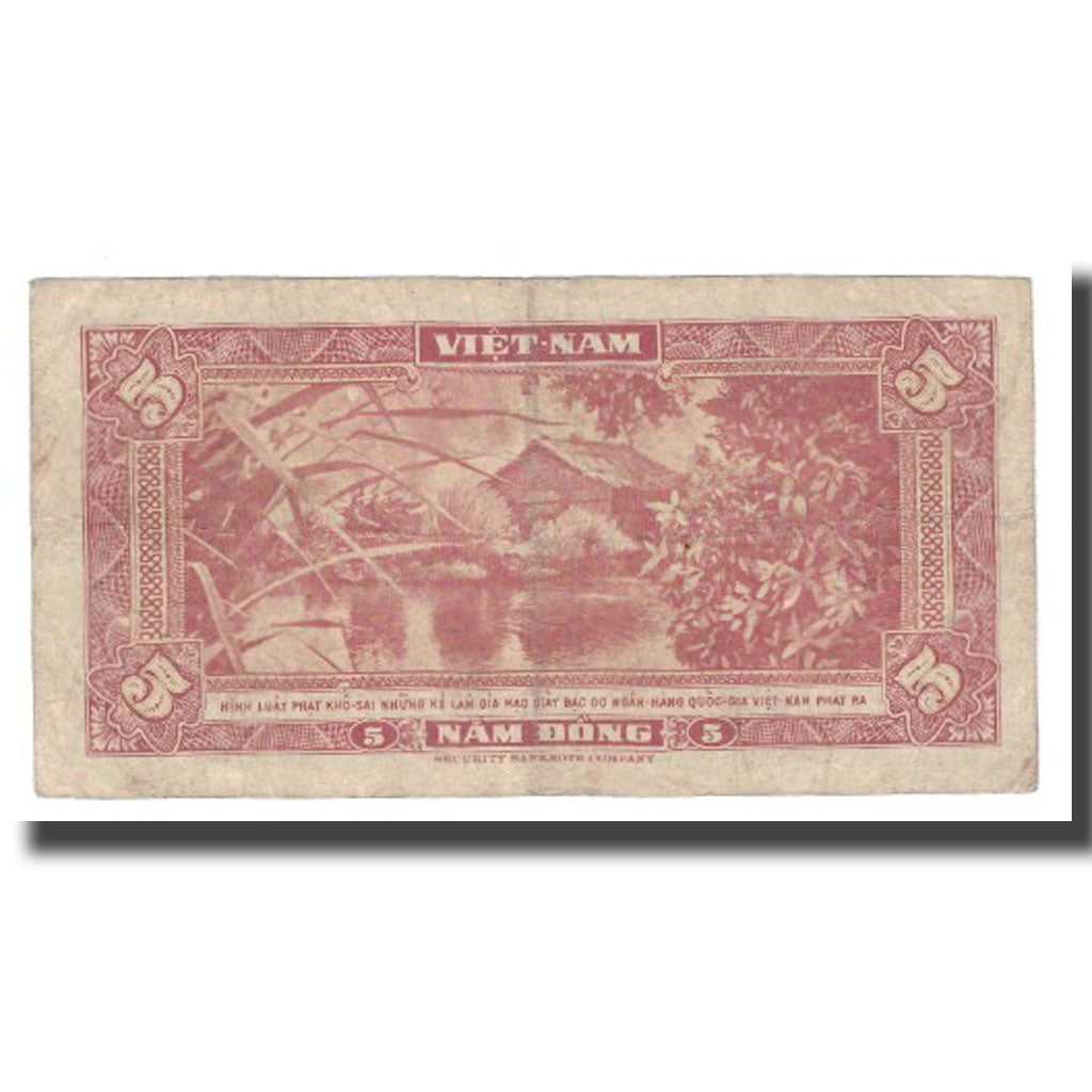 Billet, South Viet Nam, 5 D<ox>ng, Undated (1955), KM:13a, TB