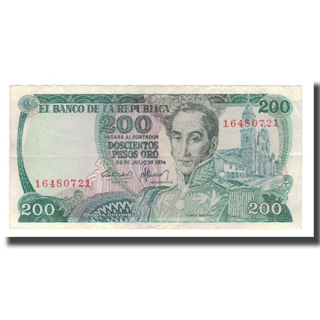 Billet, Colombie, 200 Pesos Oro, 1974, 1974-07-20, KM:417a, TTB