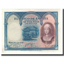 Banknote, Spain, 500 Pesetas, 1927, 1927-07-24, KM:73c, AU(55-58)