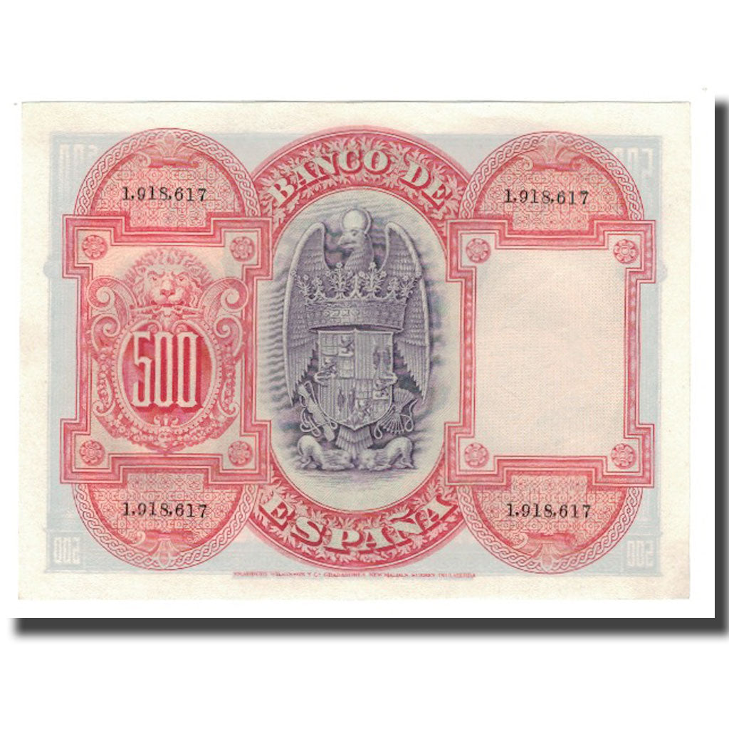 Banknote, Spain, 500 Pesetas, 1927, 1927-07-24, KM:73c, AU(55-58)