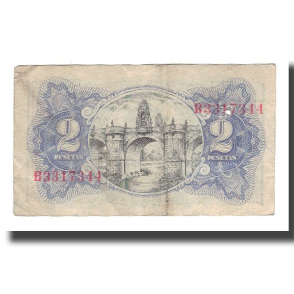 Banknote, Spain, 2 Pesetas, 1938, KM:95, VF(30-35)