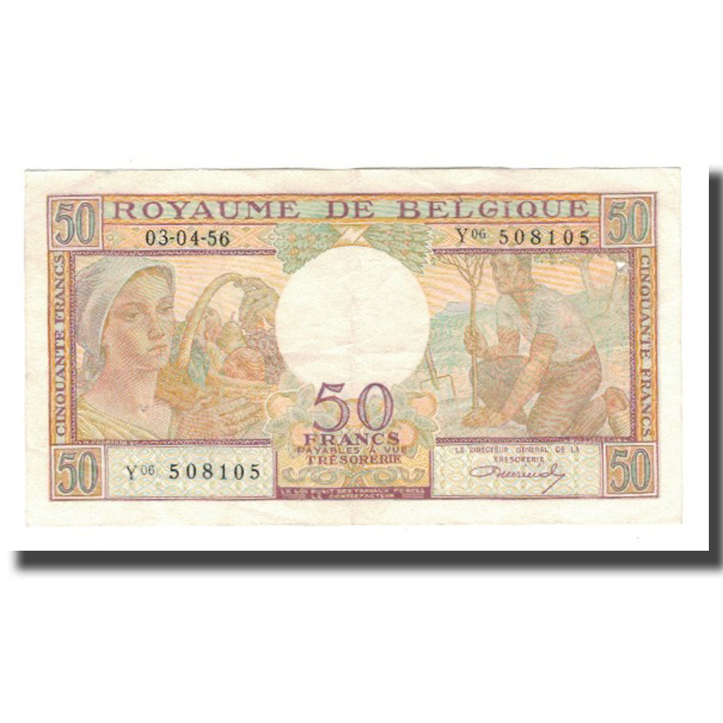 Banknote, Belgium, 50 Francs, 1956, 1956-04-03, KM:133b, EF(40-45)