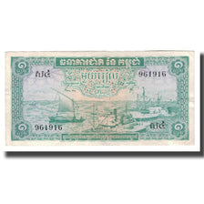 Banknot, Kambodża, 1 Riel, UNDATED (1956-75), Undated, KM:4c, EF(40-45)