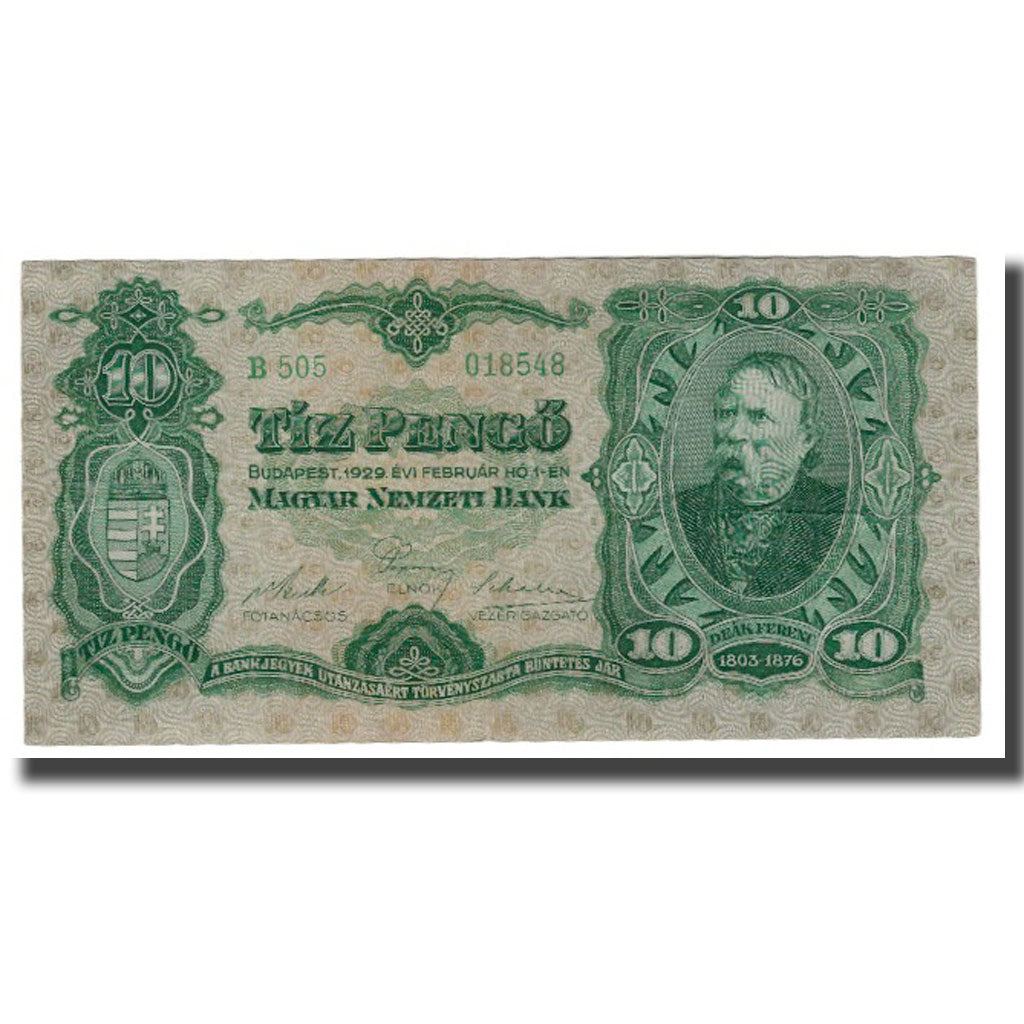 Billet, Hongrie, 10 Pengö, 1928-1930, 1929-02-01, KM:96, TTB+