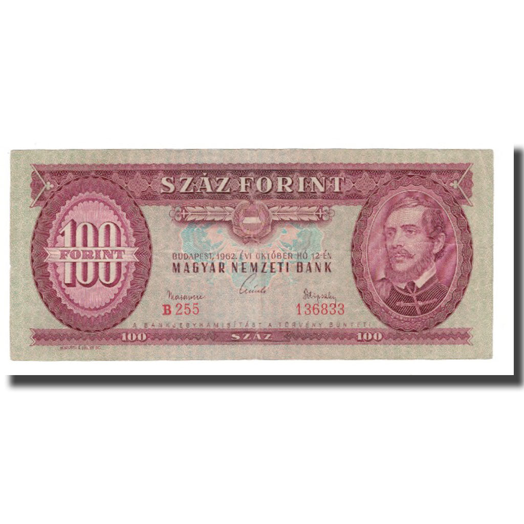 Billete, 100 Forint, 1957-89, Hungría, 1962-10-12, KM:171c, MBC