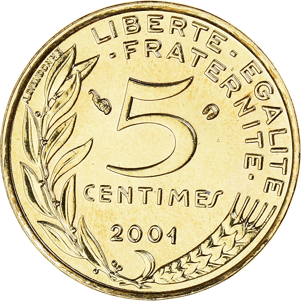 Coin, France, Marianne, 5 Centimes, 2001, Paris, BU, MS(65-70), Aluminum-Bronze