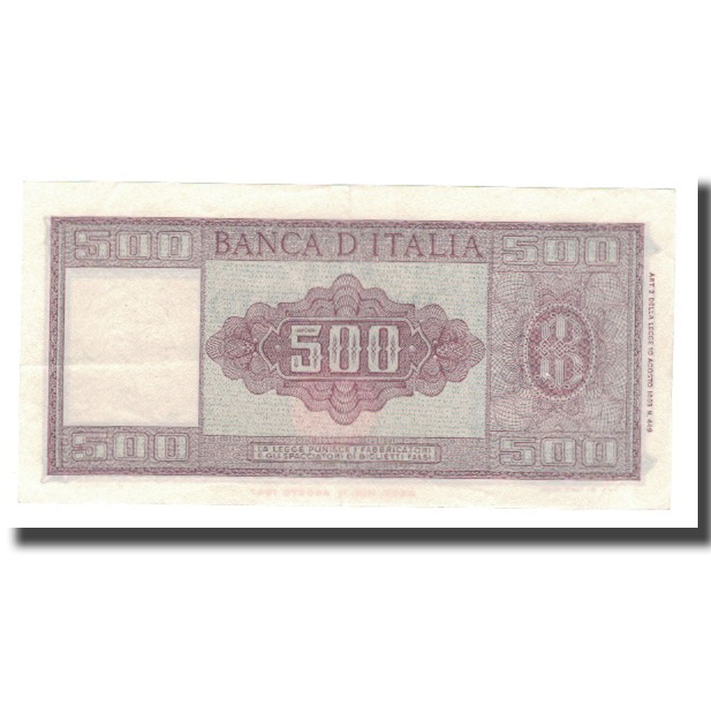 Geldschein, Italien, 500 Lire, 1947-61, KM:80a, VZ