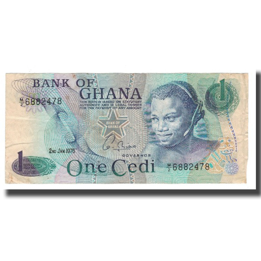 Banknote, Ghana, 1 Cedi, 1973-1976, 1976-01-02, KM:13c, EF(40-45)