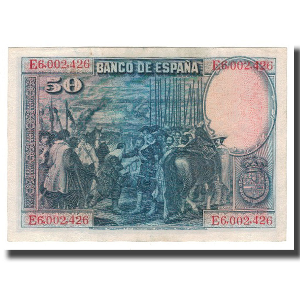 Banknote, Spain, 50 Pesetas, 1928, 1928-08-15, KM:75b, AU(50-53)