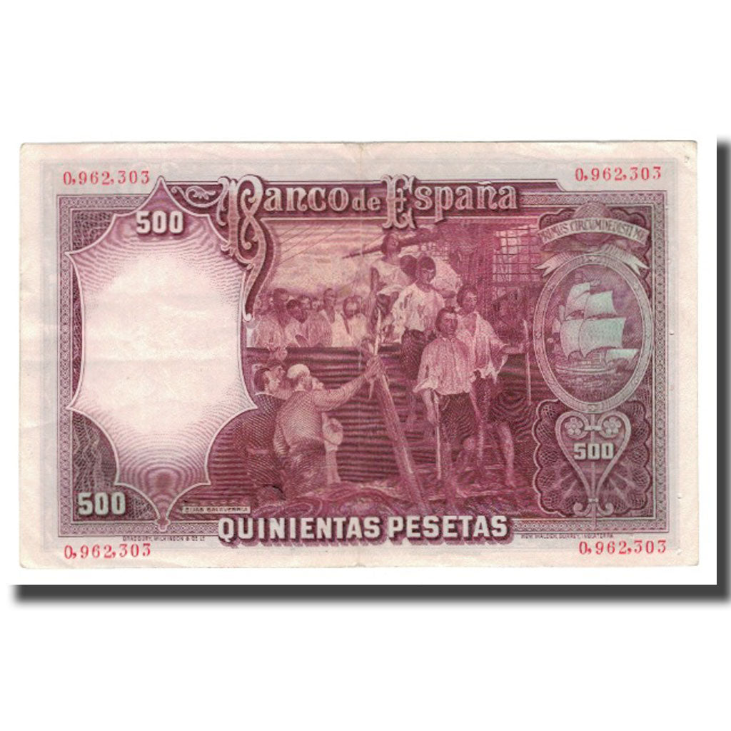 Banknote, Spain, 500 Pesetas, 1931, 1931-04-25, KM:84, AU(50-53)