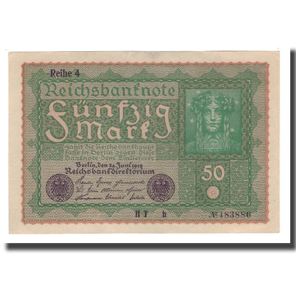 Banknote, Germany, 50 Mark, 1915-1919, 1919-06-24, KM:66, UNC(63)
