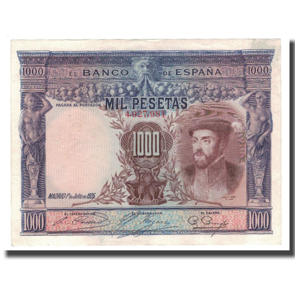 Billet, Espagne, 1000 Pesetas, 1925, 1925-07-01, KM:70c, TTB
