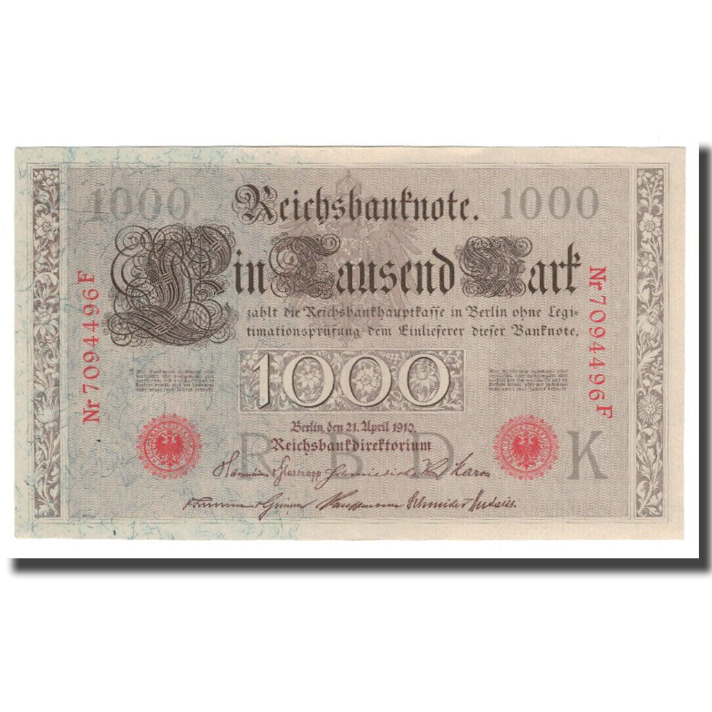 Banknote, Germany, 1000 Mark, 1910, 1910-04-21, KM:45b, UNC(65-70)