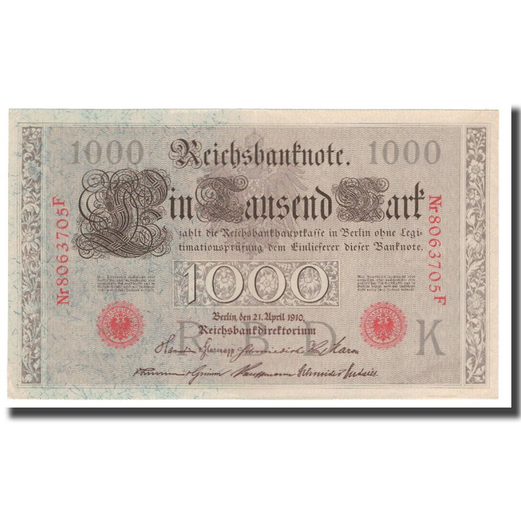 Banknote, Germany, 1000 Mark, 1910, 1910-04-21, KM:45b, UNC(65-70)