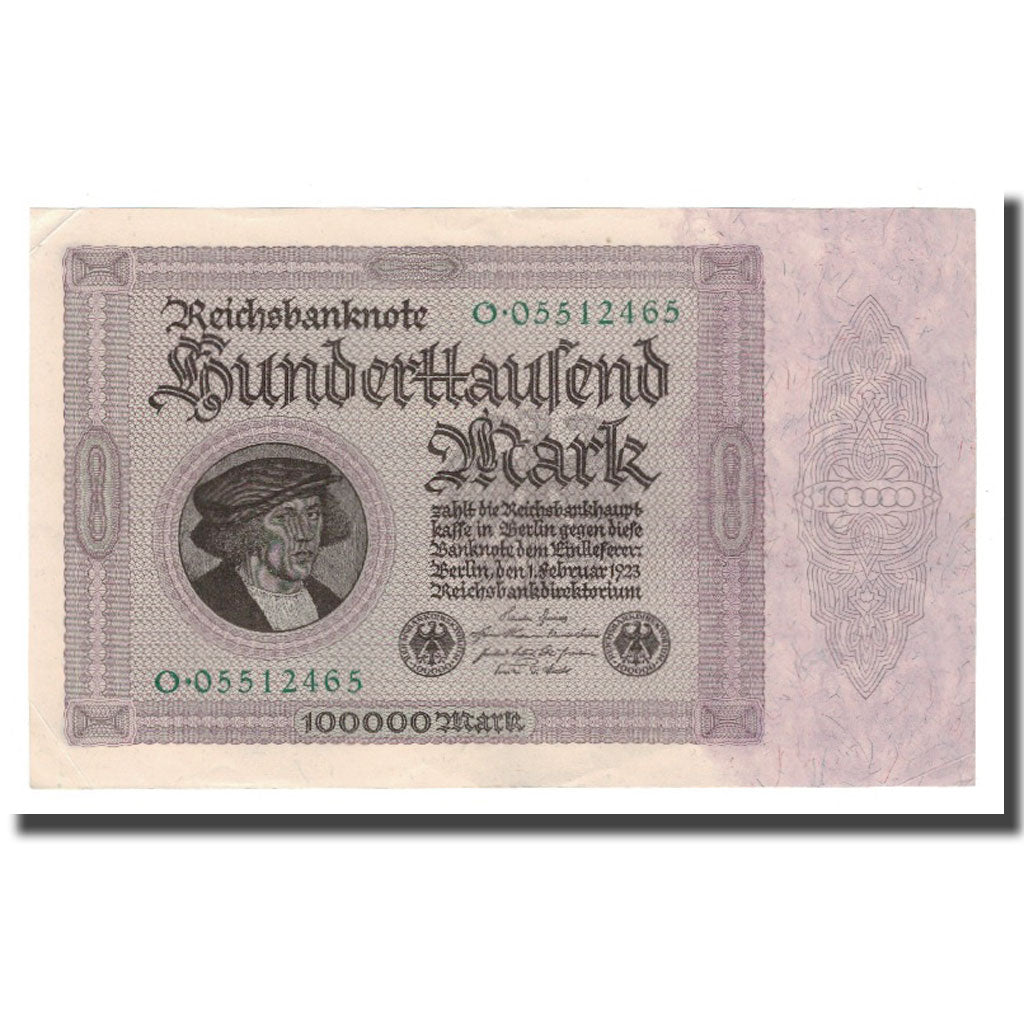 Banknote, Germany, 100,000 Mark, 1923, 1923-02-01, KM:83a, AU(55-58)