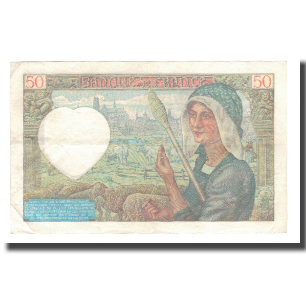 França, 50 Francs, 1940-42, 1941-04-24, AU(50-53), Fayette:19.09, KM:93