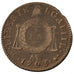Monnaie, France, Sol aux balances françoise, Sol, 1793, Metz, TB+, Bronze