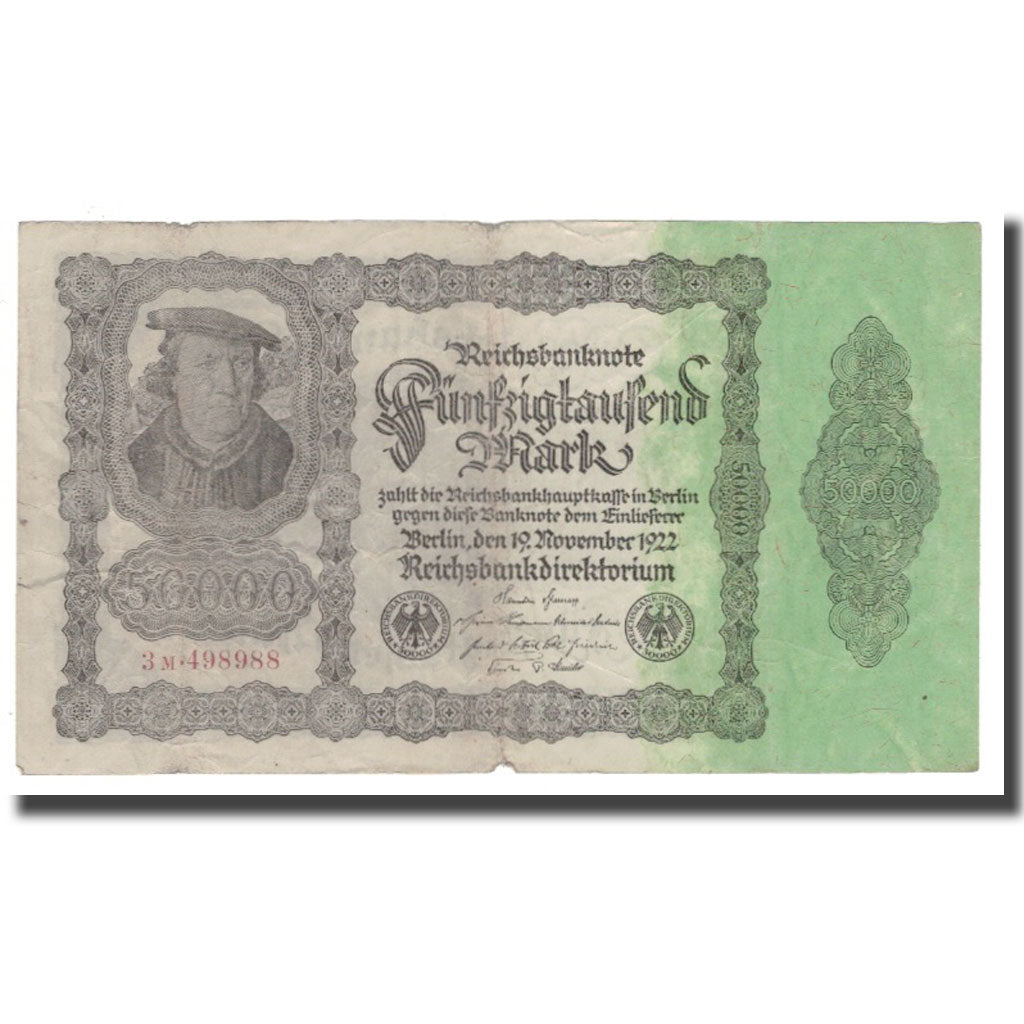 Geldschein, Deutschland, 50,000 Mark, 1922, 1922-11-19, KM:79, S