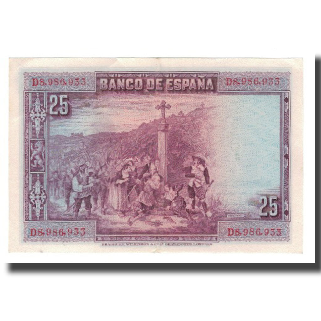Billet, Espagne, 25 Pesetas, 1928, 1928-08-15, KM:74b, TTB+