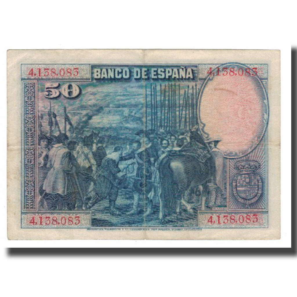 Banknote, Spain, 50 Pesetas, 1928, 1928-08-15, KM:75a, EF(40-45)