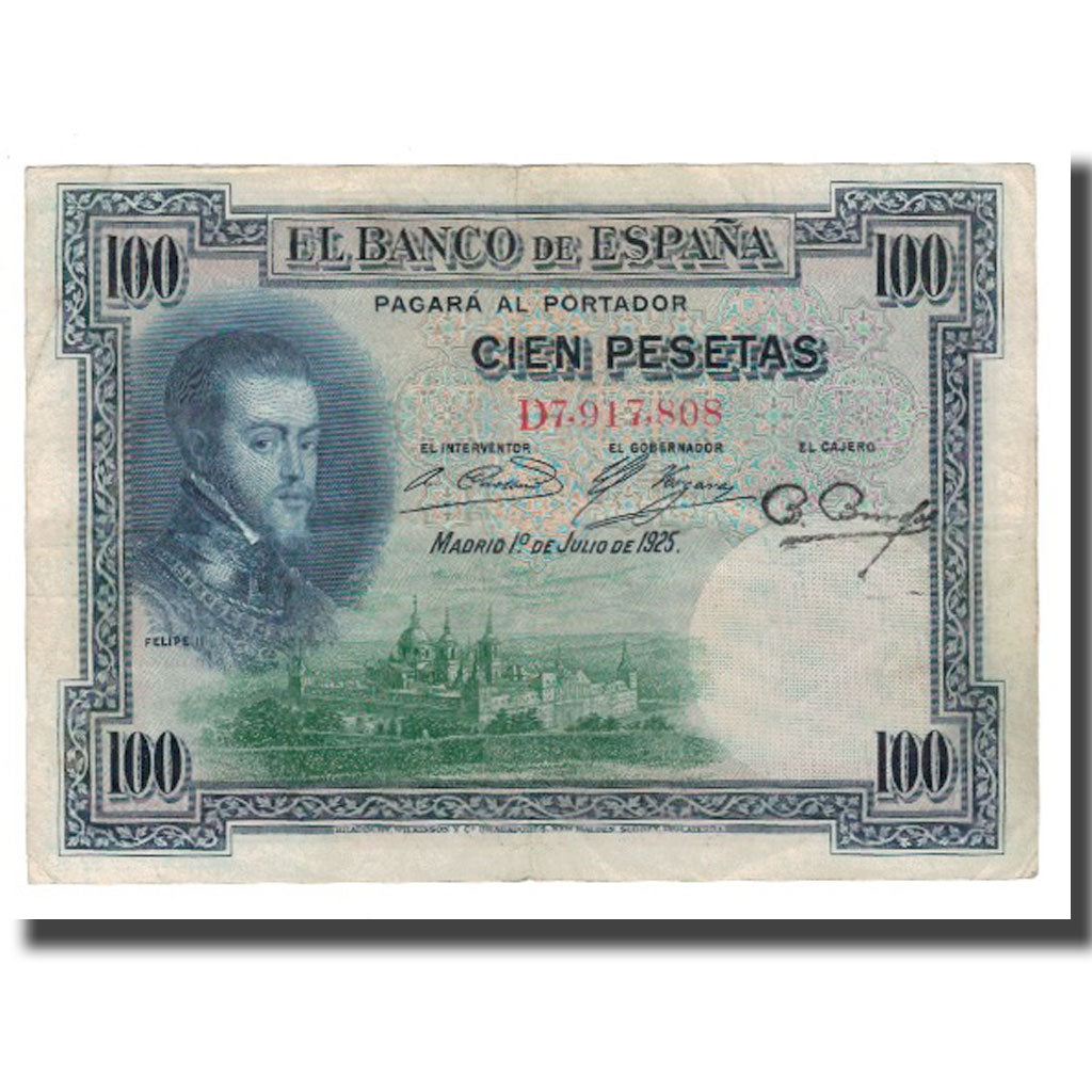 Banconote, Spagna, 100 Pesetas, 1925, 1925-07-01, KM:69c, MB+
