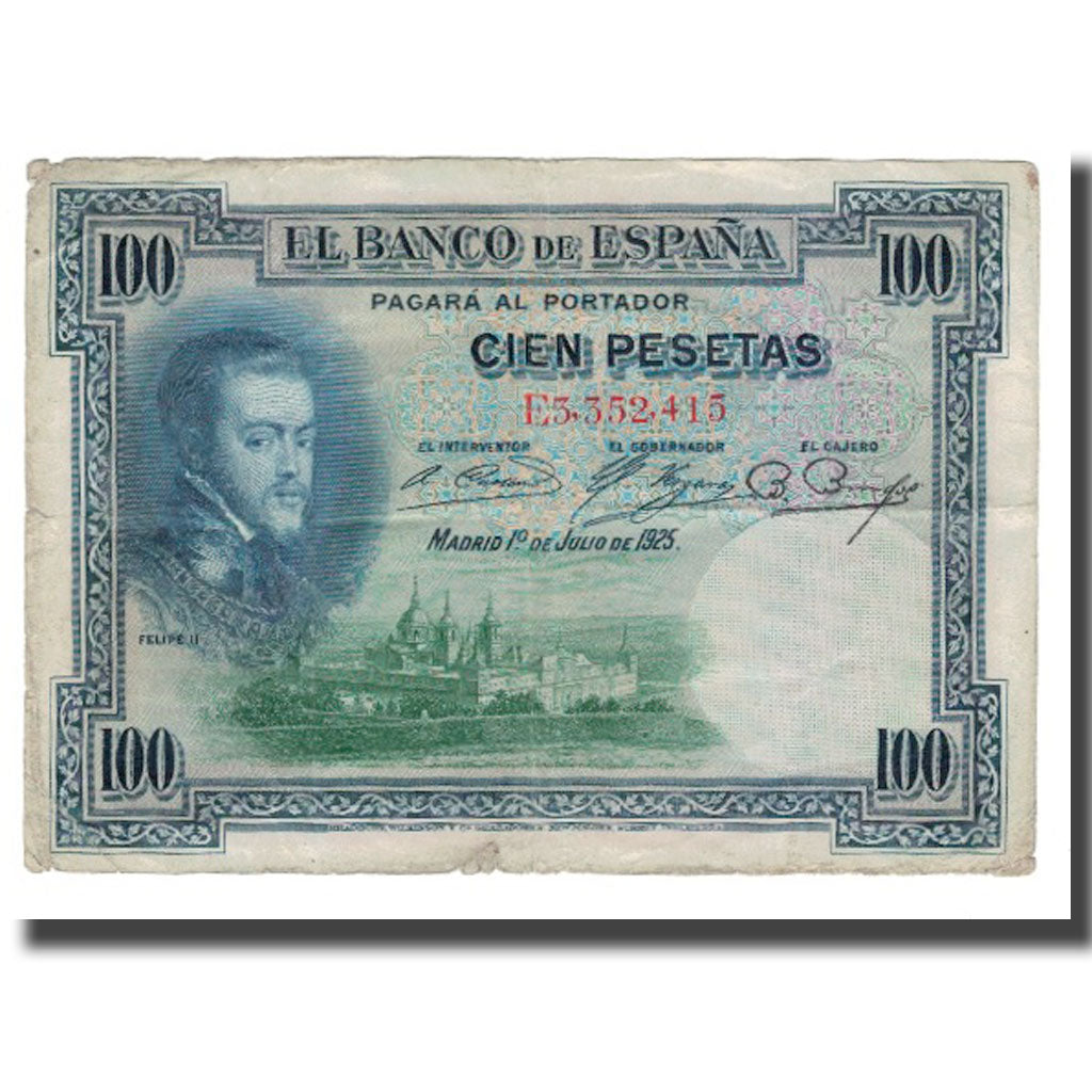Banconote, Spagna, 100 Pesetas, 1925, 1925-07-01, KM:69c, MB