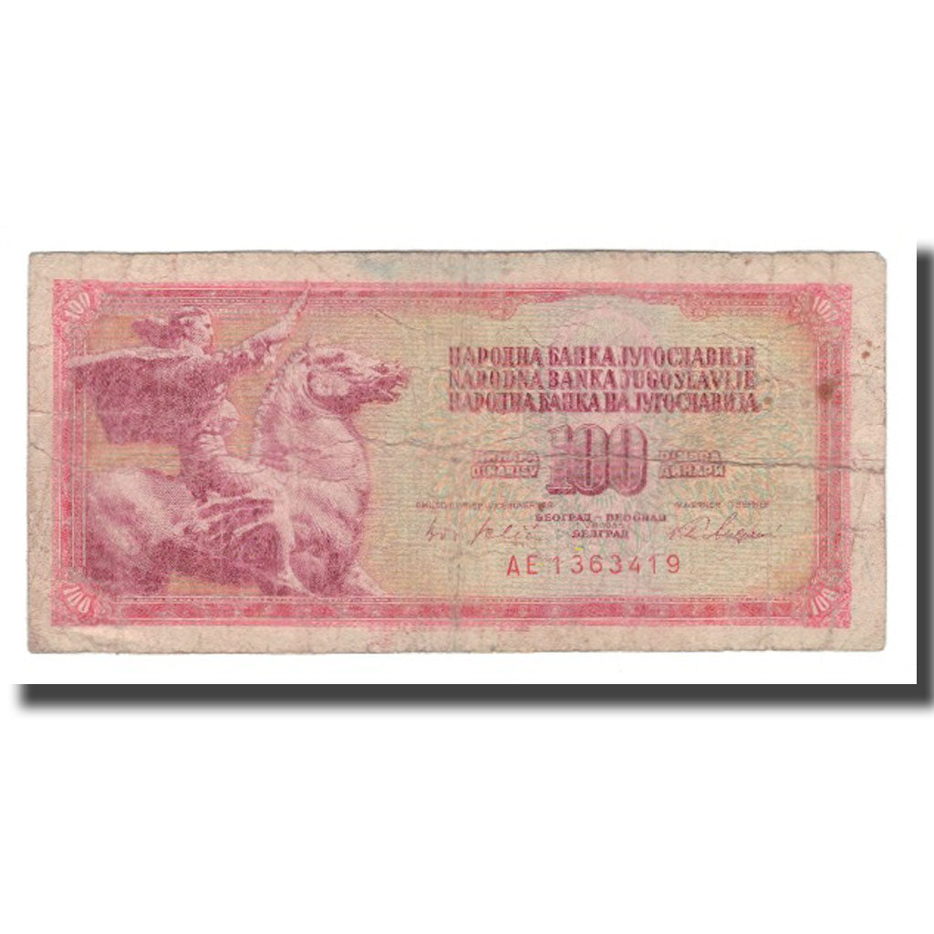 Billet, Yougoslavie, 100 Dinara, 1965, 1965-08-01, KM:80c, B