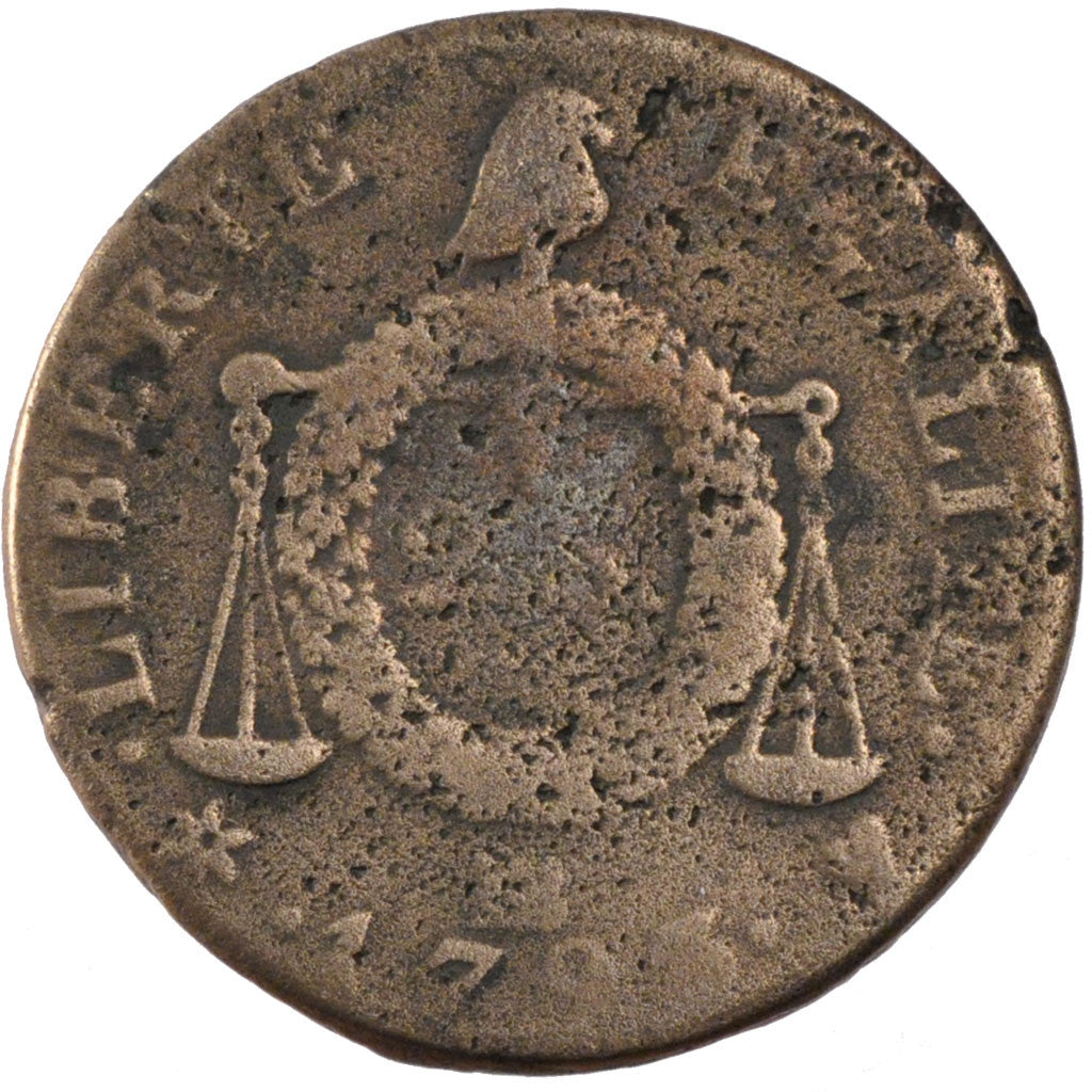 Moneta, Francia, 2 sols aux balances daté, 2 Sols, 1793, Strasbourg, B+
