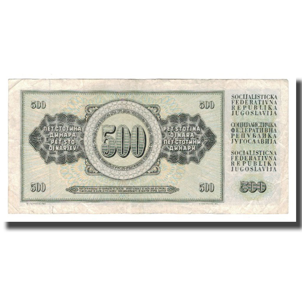 Biljet, Joegoslaviëe, 500 Dinara, 1981, 1981-11-04, KM:91b, TB+