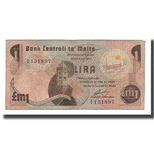 Banknote, Malta, 1 Lira, L.1967 (1979), KM:34a, VF(20-25)