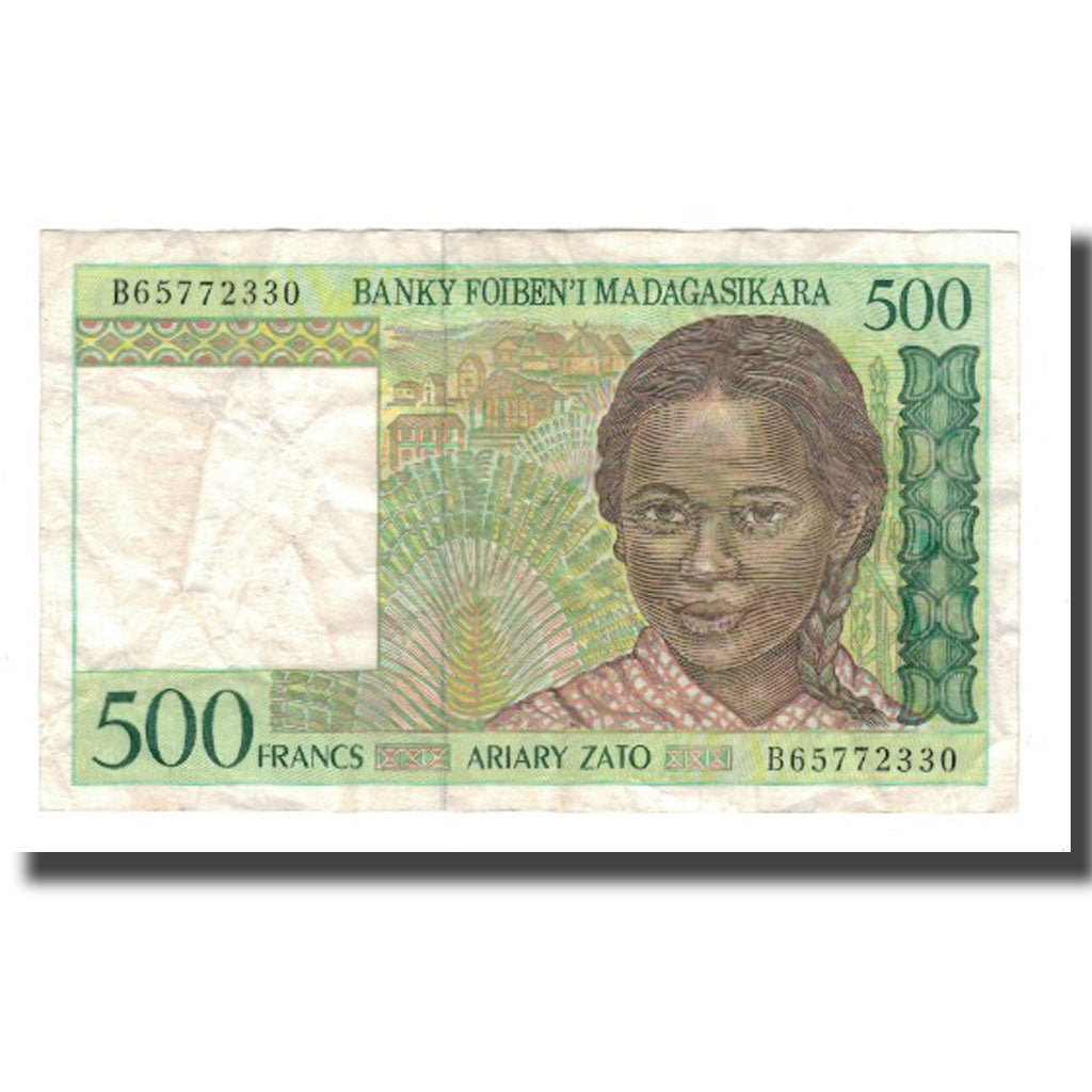 Banknote, Madagascar, 500 Francs = 100 Ariary, Undated (1994), KM:75b, EF(40-45)