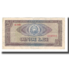 Billet, Roumanie, 5 Lei, 1966, KM:93a, TTB