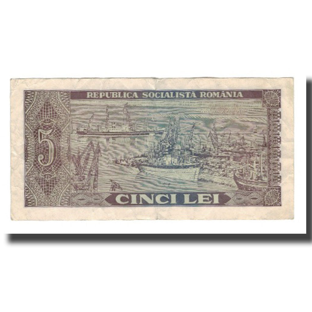 Billet, Roumanie, 5 Lei, 1966, KM:93a, TTB