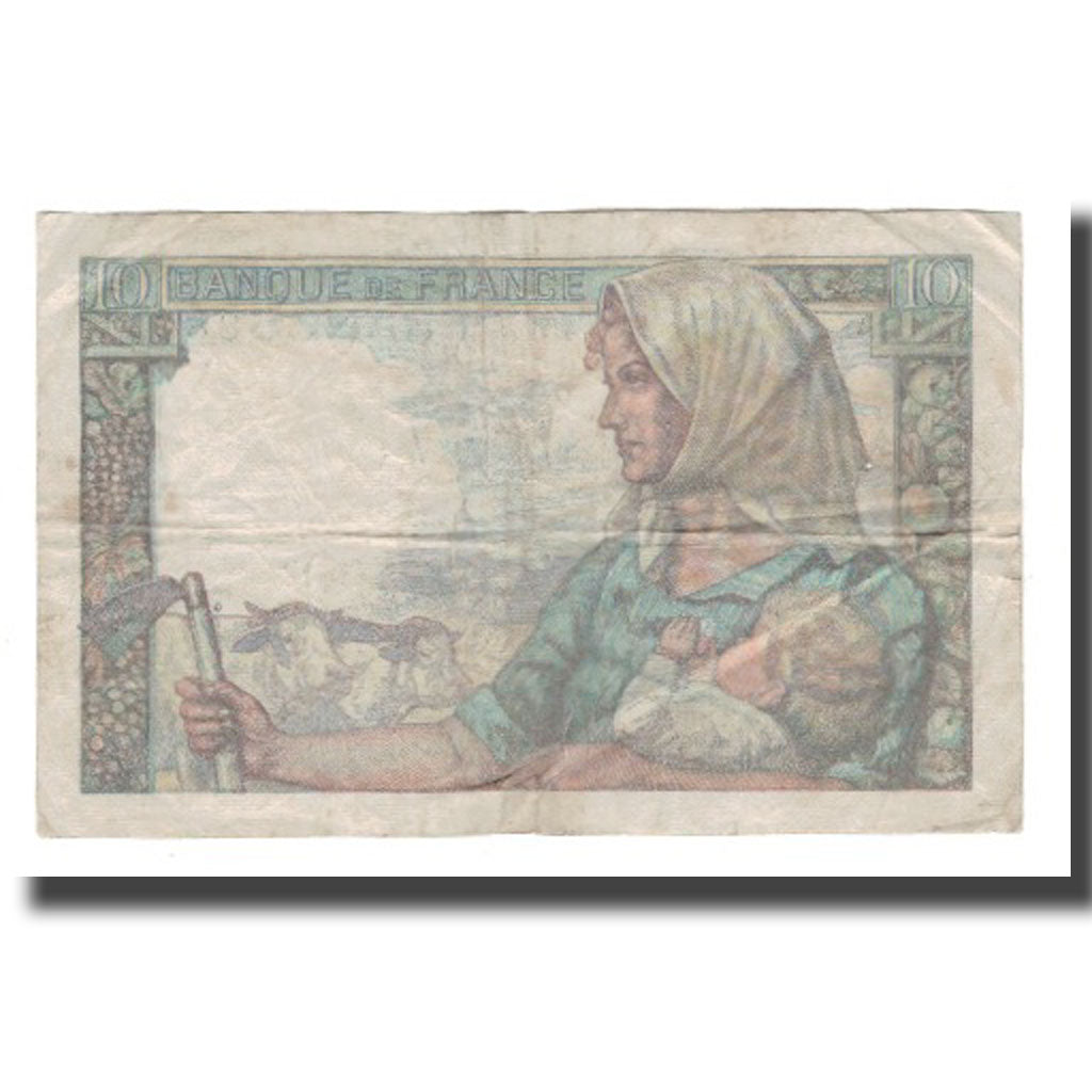 France, 10 Francs, 1949, 1949-04-07, VF(20-25), Fayette:08.21, KM:99f