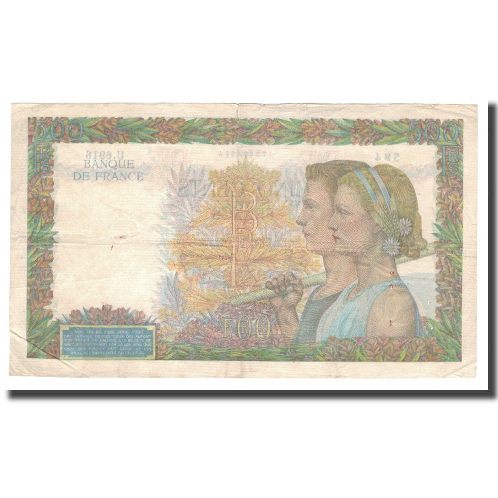 Frankrijk, 500 Francs, 1942, 1942-10-01, TB, Fayette:32.41, KM:95b