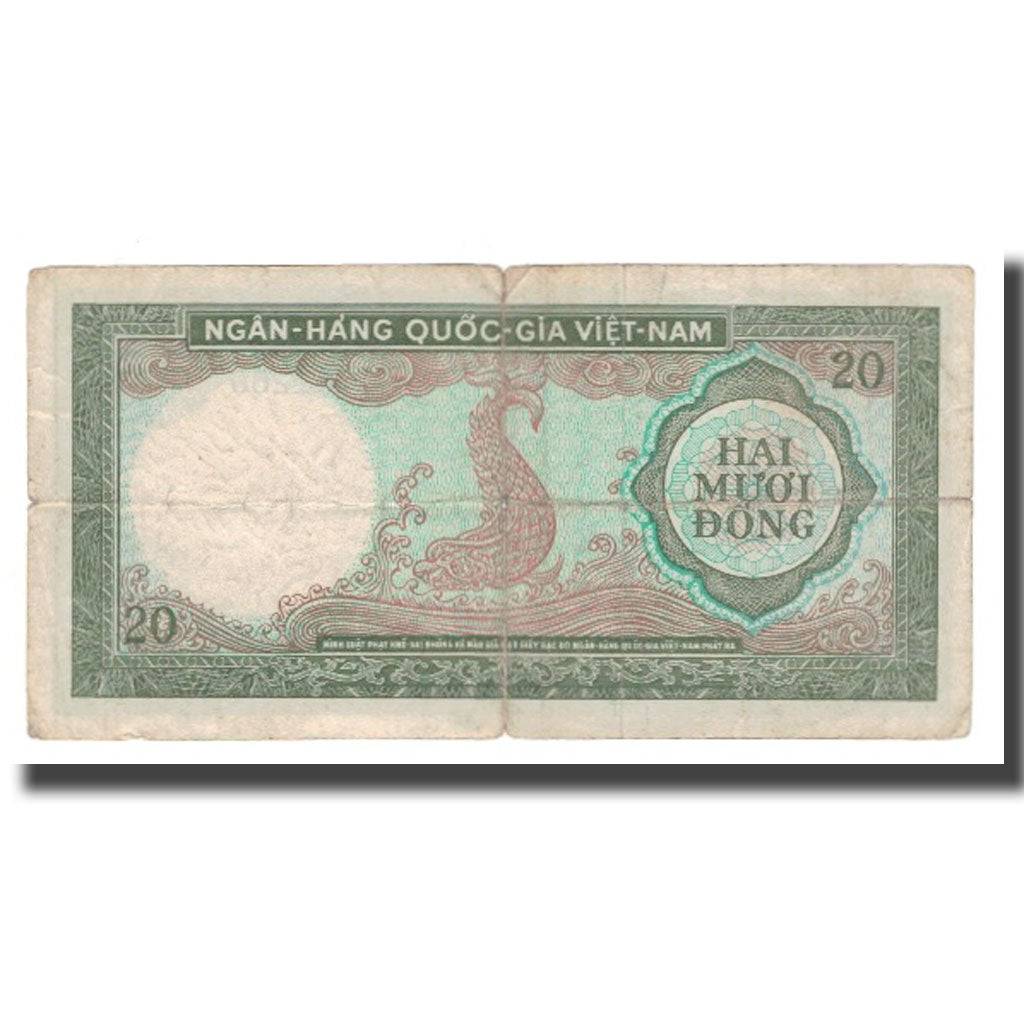 Biljet, Zuid Viëtnam, 20 D<ox>ng, Undated (1964), KM:16a, B+