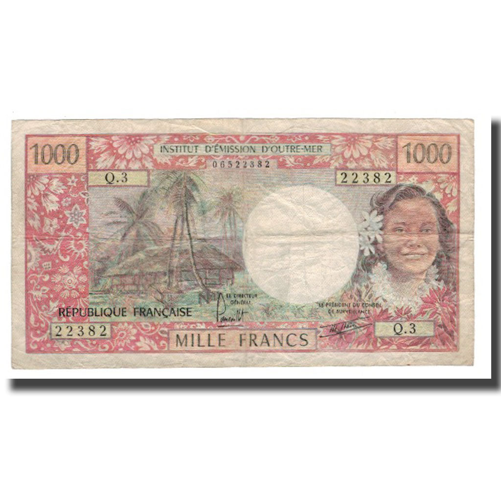Banknote, Tahiti, 1000 Francs, Undated (1971-85), KM:27d, VF(30-35)