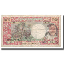 Billete, 1000 Francs, Undated (1971-85), Tahití, KM:27d, BC+