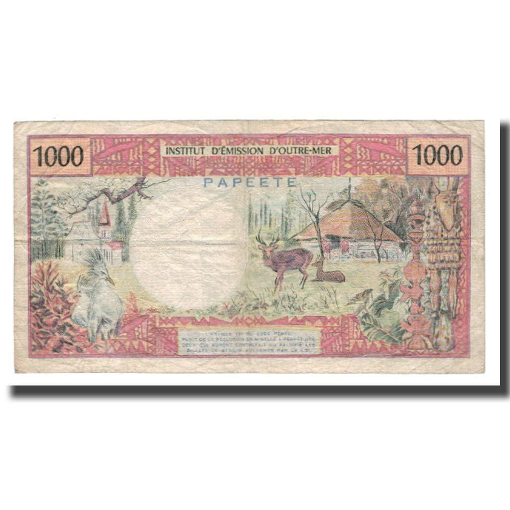Banknote, Tahiti, 1000 Francs, Undated (1971-85), KM:27d, VF(30-35)