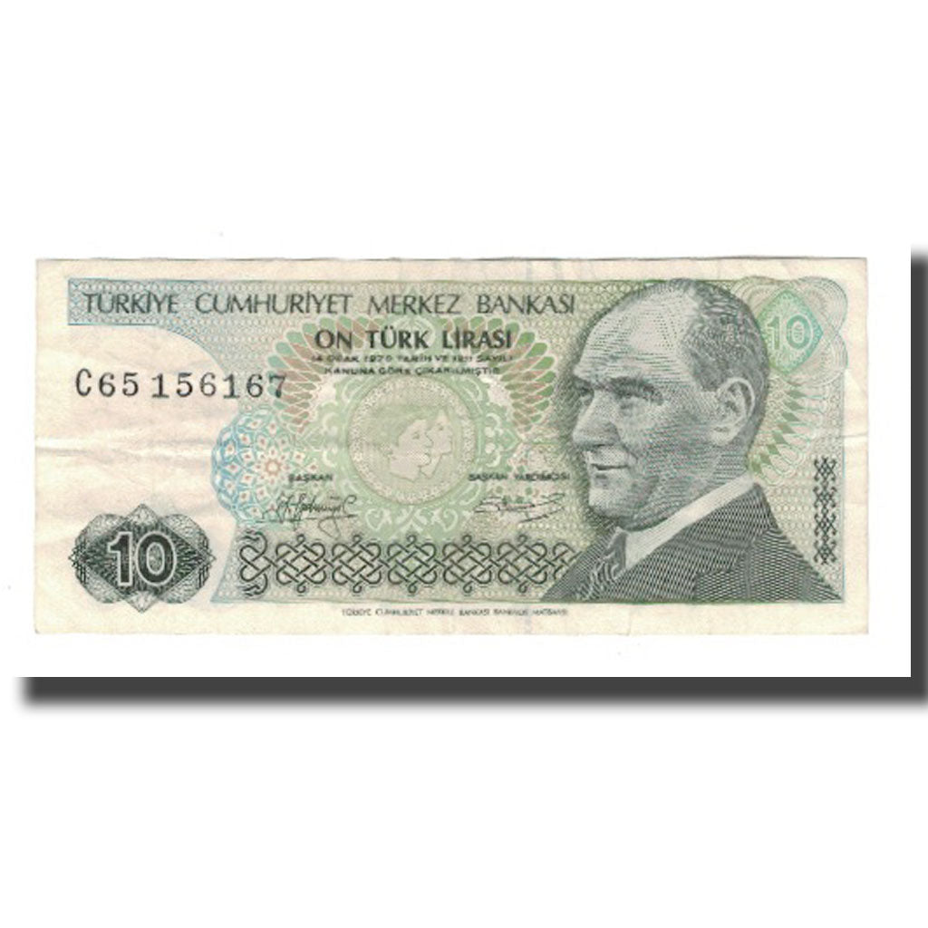 Biljet, Turkije, 10 Lira, L.1970, KM:192, TTB