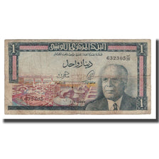 Biljet, Tunisië, 1 Dinar, 1965, 1965-06-01, KM:63a, B+