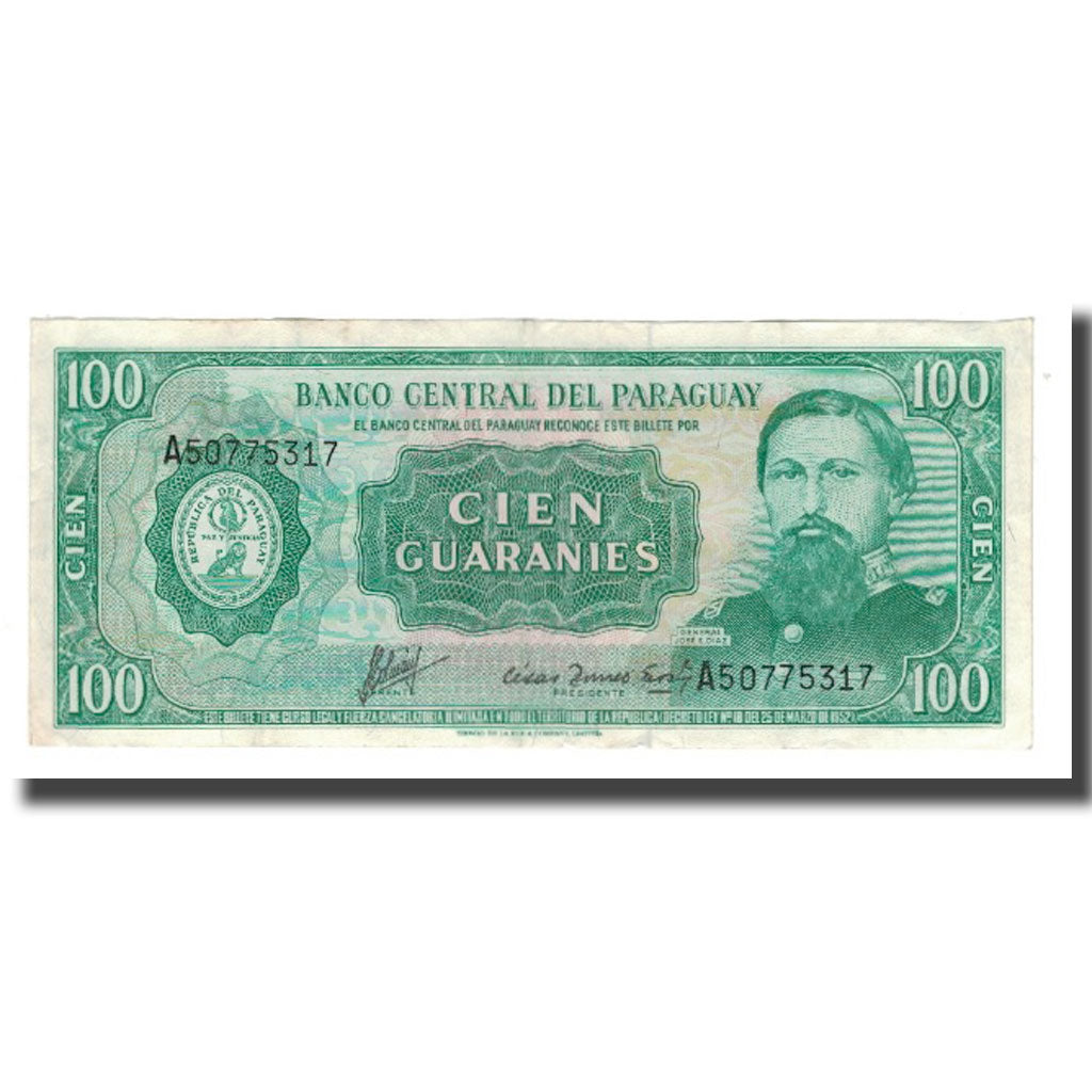 Billete, 100 Guaranies, L1952 (1982), Paraguay, KM:205, EBC
