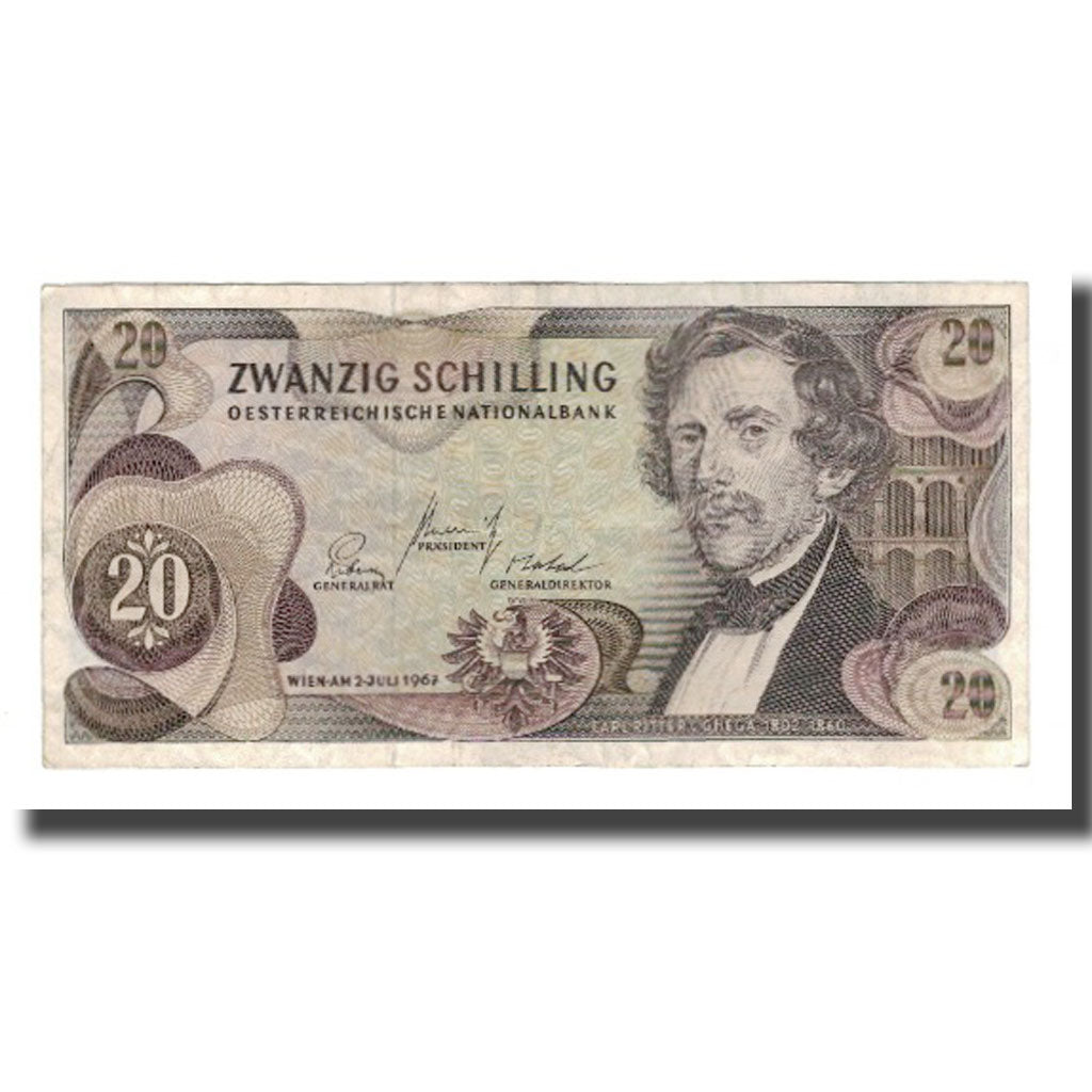 Banknote, Austria, 20 Schilling, 1967, 1967-07-02, KM:142a, EF(40-45)