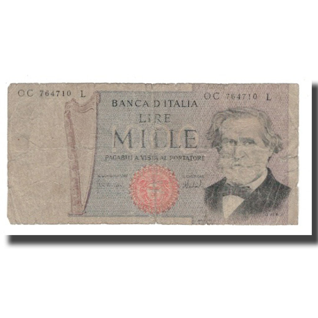 Banknot, Włochy, 1000 Lire, 1969-1981, Undated, KM:101a, VG(8-10)