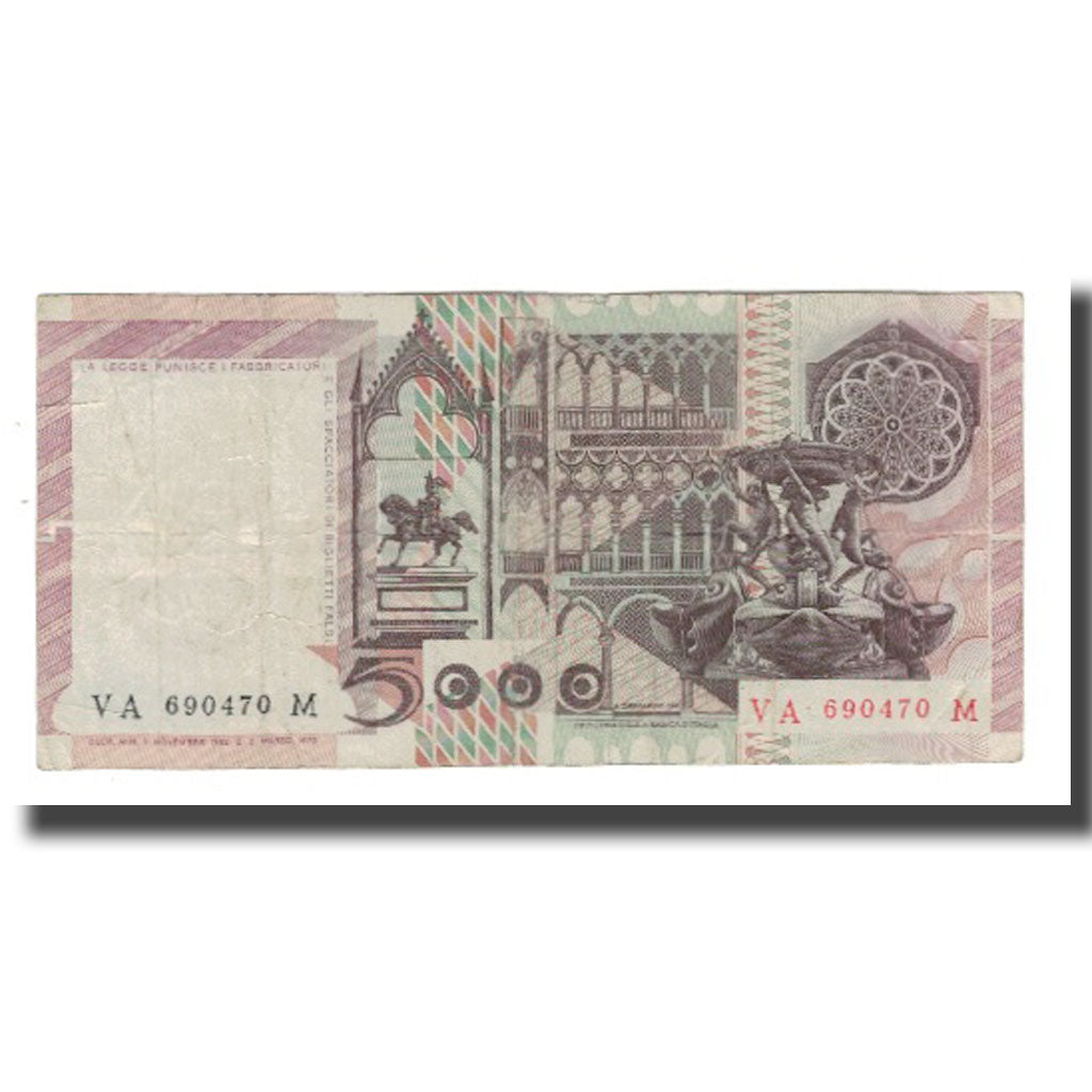 Banknote, Italy, 5000 Lire, 1979-1983, KM:105b, VG(8-10)
