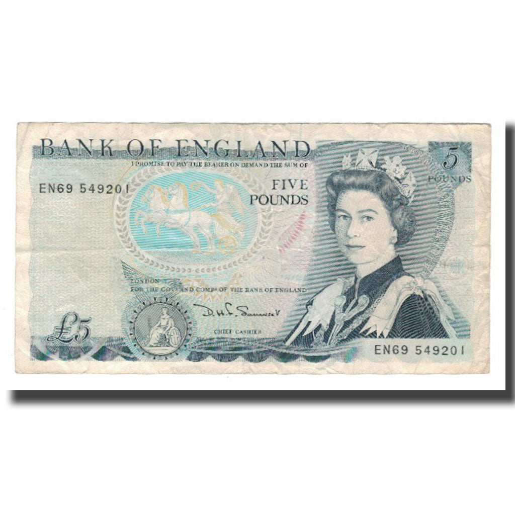 Banknote, Great Britain, 5 Pounds, Undated (1971-91), KM:378c, VF(20-25)