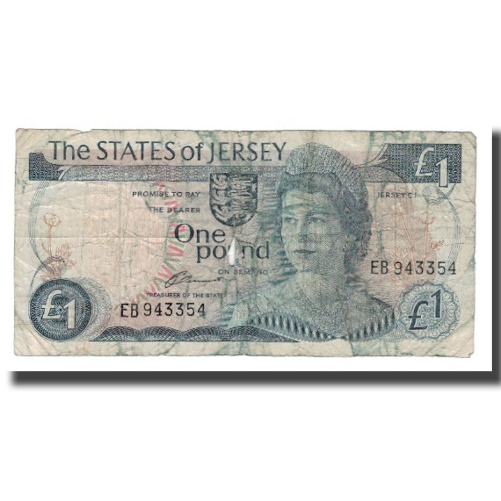 Banknote, Jersey, 1 Pound, Undated (1976-1988), KM:11a, VG(8-10)