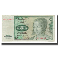 Billet, République fédérale allemande, 5 Deutsche Mark, 1960, 1960-01-02
