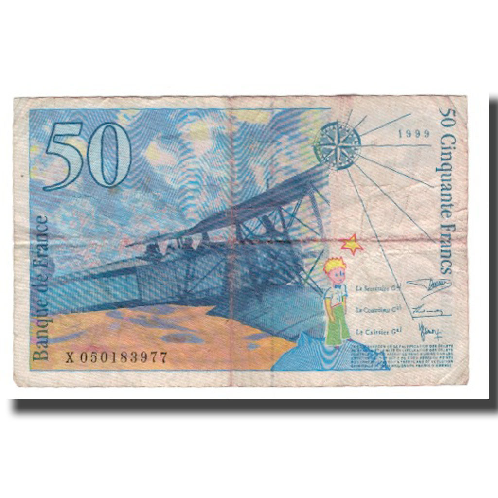 France, 50 Francs, 1999, B+, Fayette:73.05, KM:157Ad